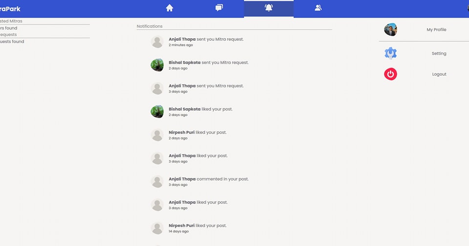 MitraPark - Social Media and Social Networking System