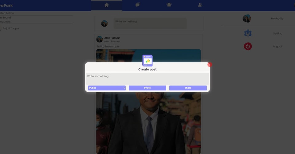 MitraPark - Social Media and Social Networking System